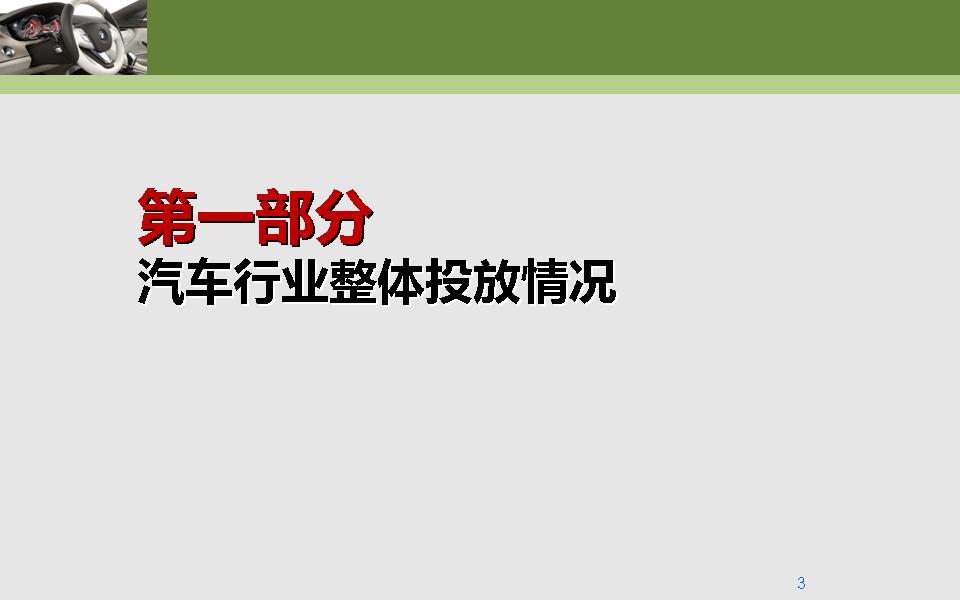 2012年汽车行业央卫视广告投放分析